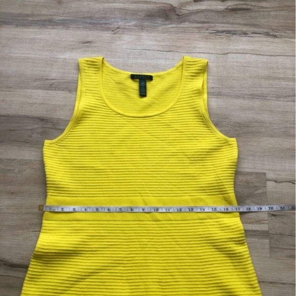 Lauren Ralph Lauren Sunny Yellow Ribbed Midi Dress - Picture 6 of 6